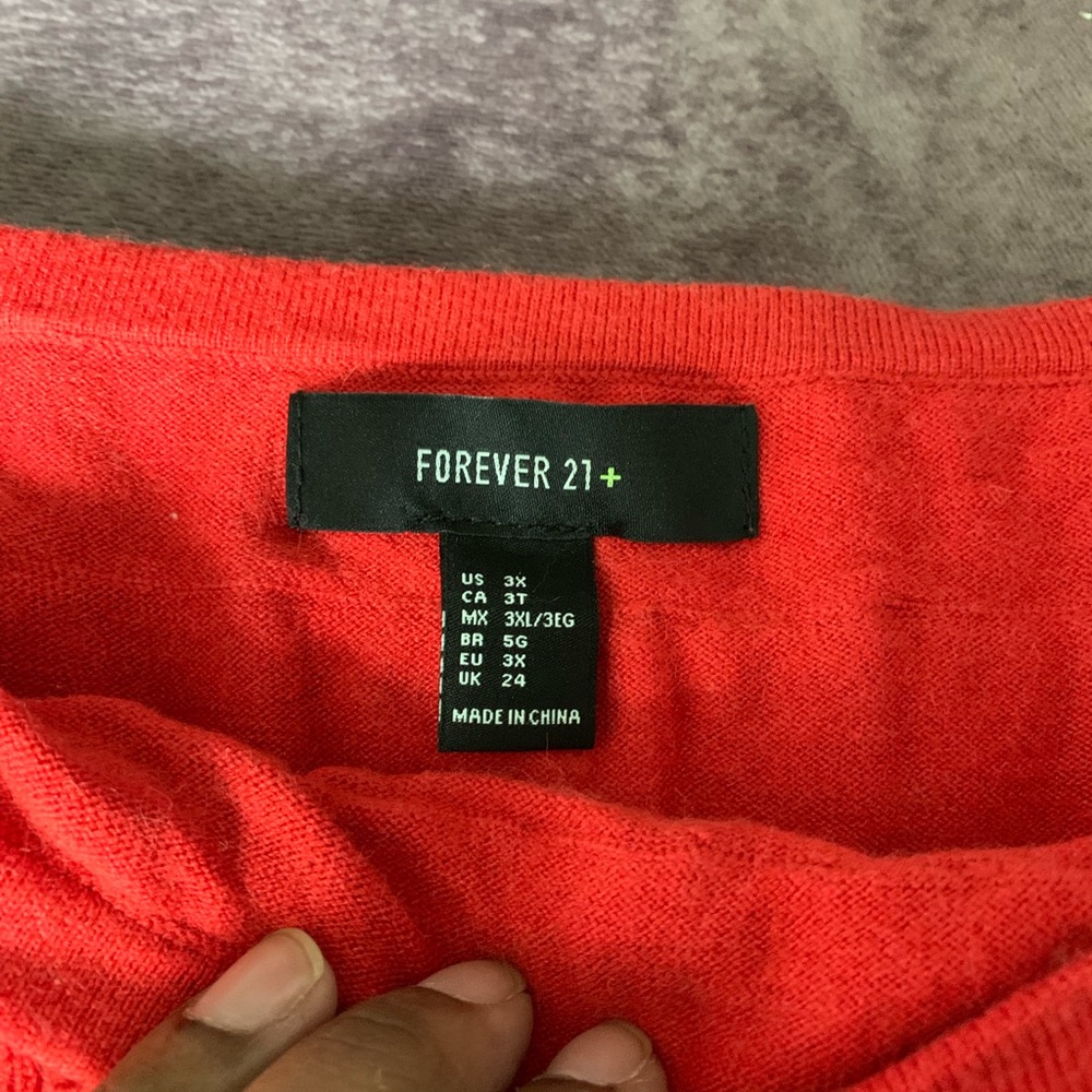 Forever 21+ off the shoulder Sweater with ruffles.